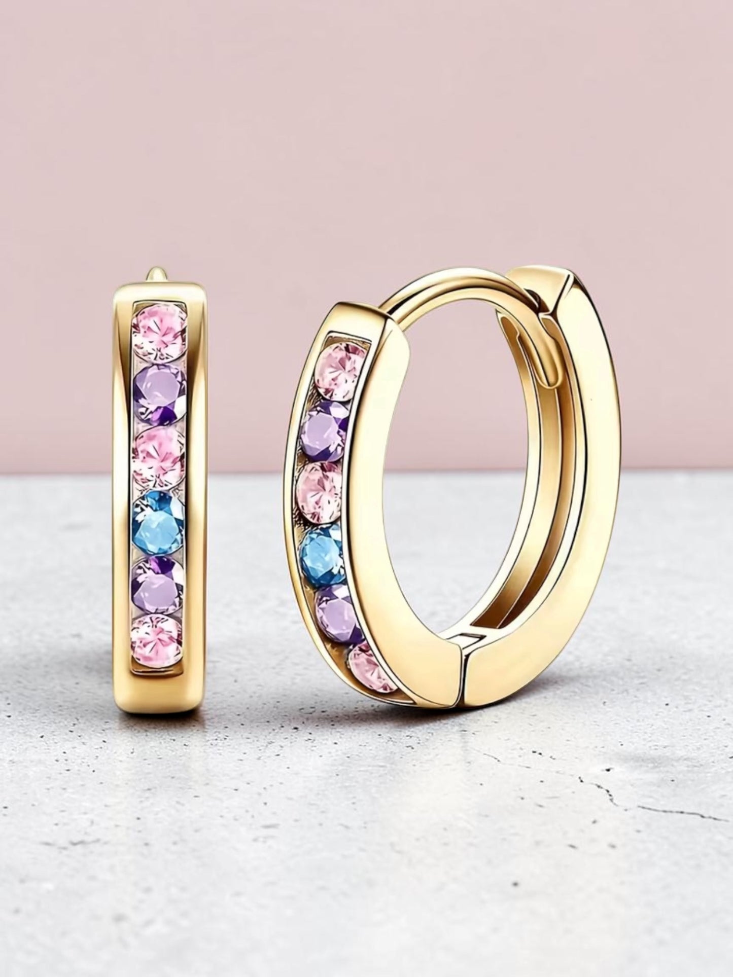 Gold Plated “Confetti” huggie earrings