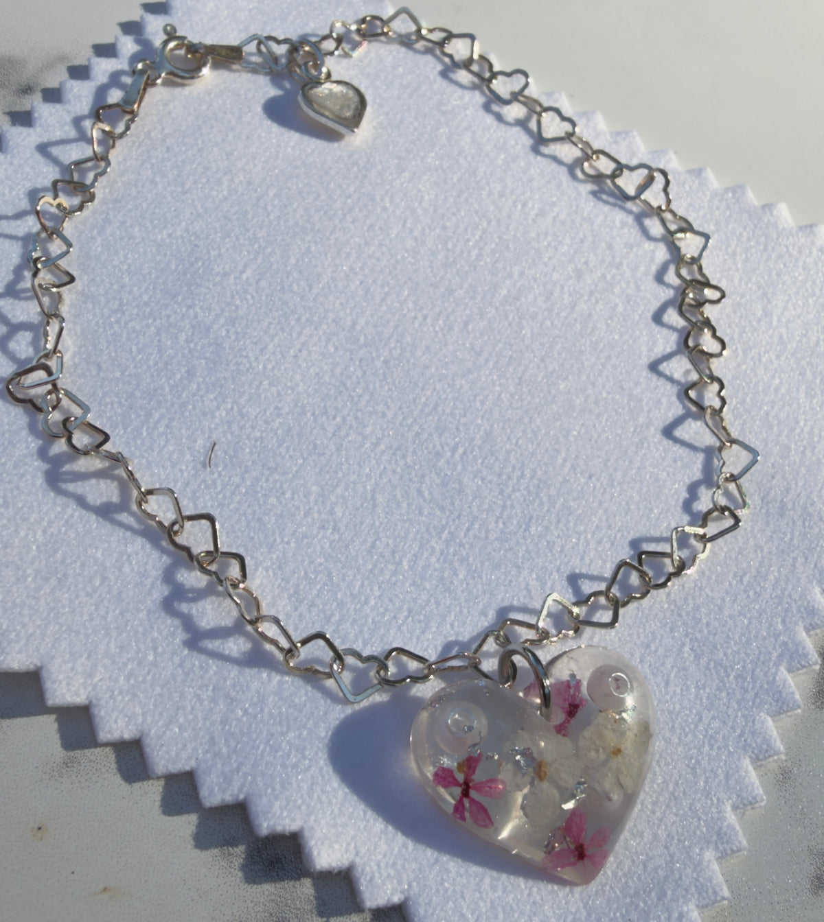 Personalised 925 sterling silver real flower charm bracelet – view 2