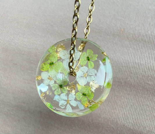 Personalised 925 sterling silver real flower necklace