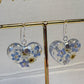 925 Sterling Silver Floral Heart Drop Earrings