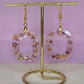 Real Flower and Gold Leaf Dangle Earrings