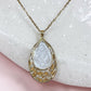 Handmade Resin Teardrop Necklace with Gold Leaf Accents