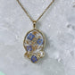 Handmade Resin Necklace with Real Forget Me Not Flowers and Gold Leaf
