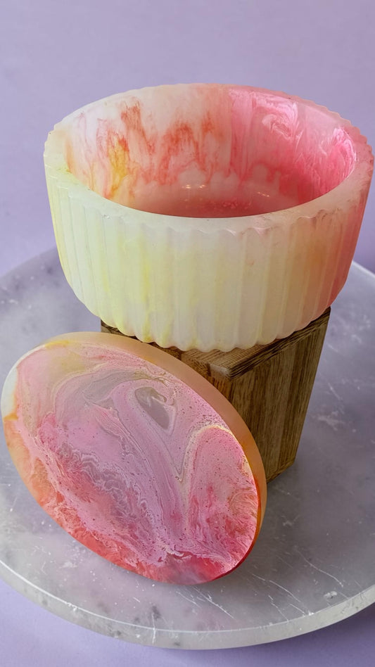 Handmade Sunset Resin Decorative Pot