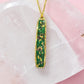 Handmade Resin Bar Necklace with Real Dried Flowers