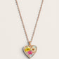 Handmade Resin Heart Shaped Necklace with real flowers and gold leaf (Matching items available)