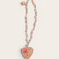 Handmade Resin Heart Shaped Necklace with real flowers and gold leaf (Matching items available)