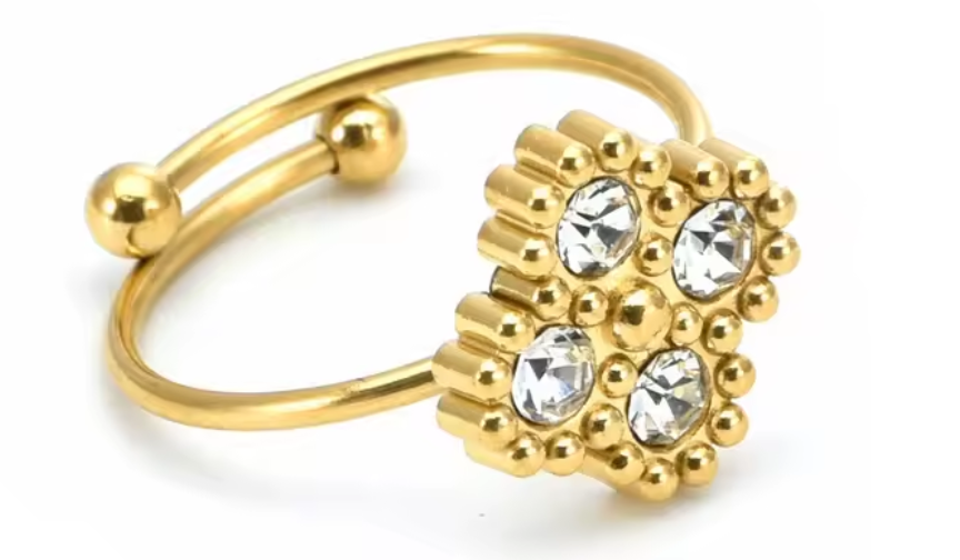 4 Piece Flower Diamond Jewellery Set