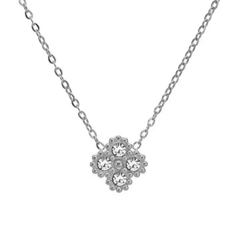 4 Piece Flower Diamond Jewellery Set