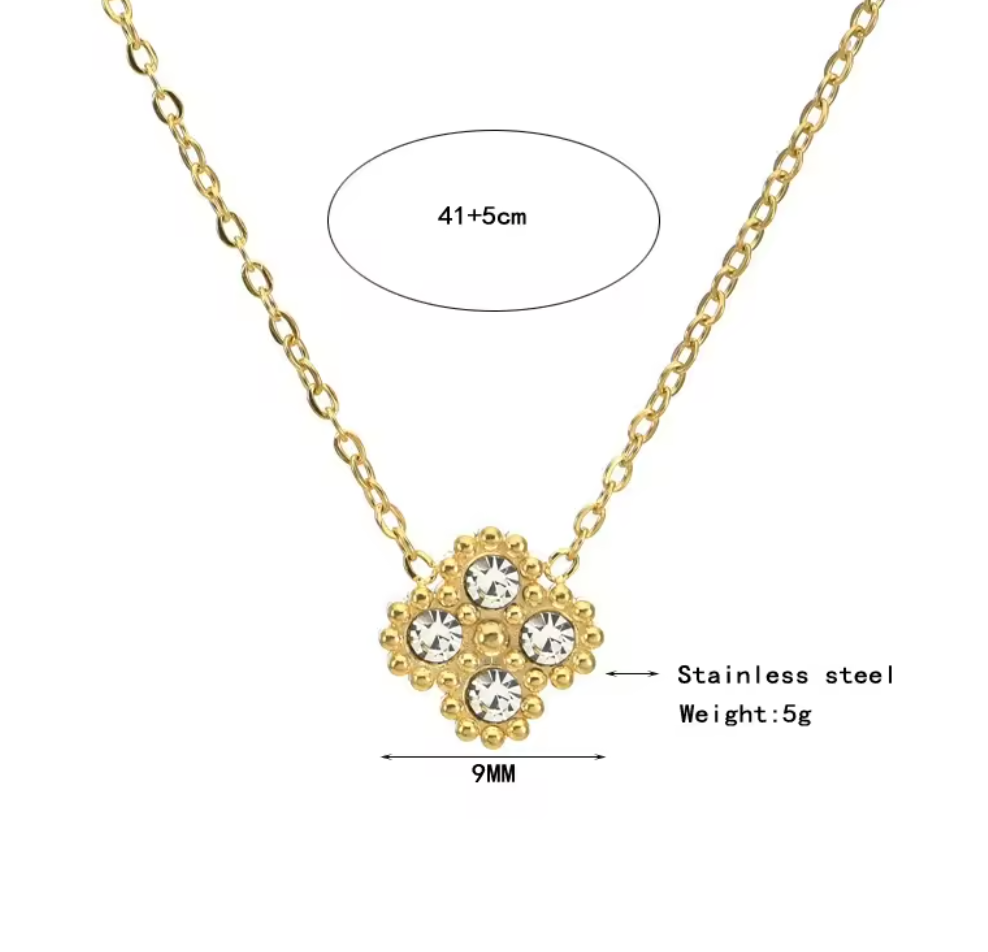 4 Piece Flower Diamond Jewellery Set