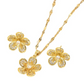 Flora gold diamante flower necklace and earring set