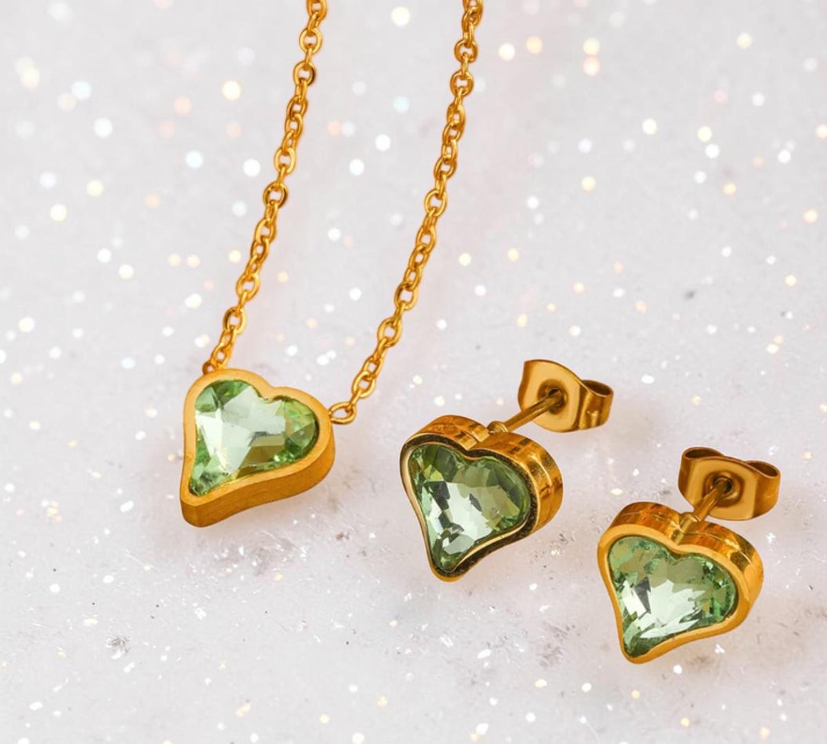 Little Gems dainty crystal necklace and earring set