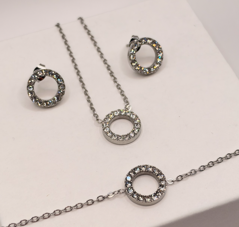 Real flower bridal jewellery set: necklace, earrings and bracelet – view 2